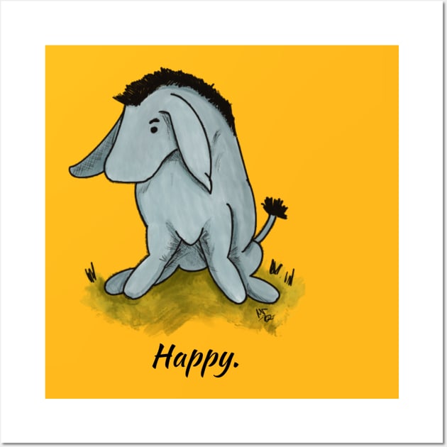 Happy - Eeyore Wall Art by Alt World Studios